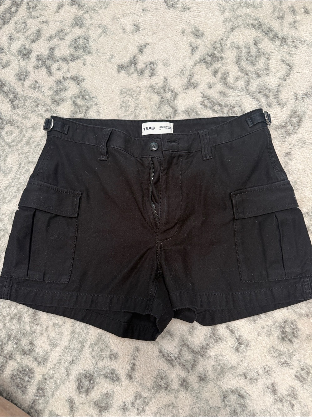 TNA Black Utility Cargo Shorts size 6
